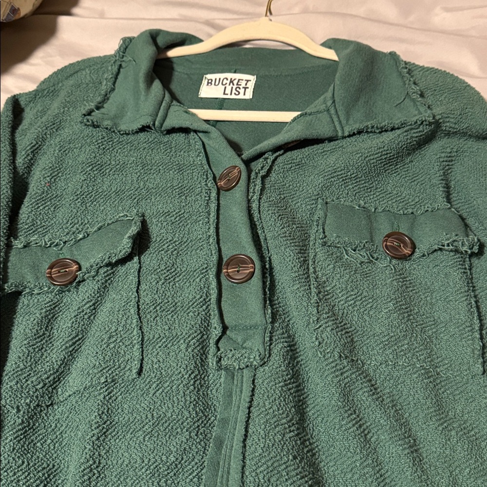 BUCKETLIST Green Oversized Button-Up Shirt - Picture 9 of 12